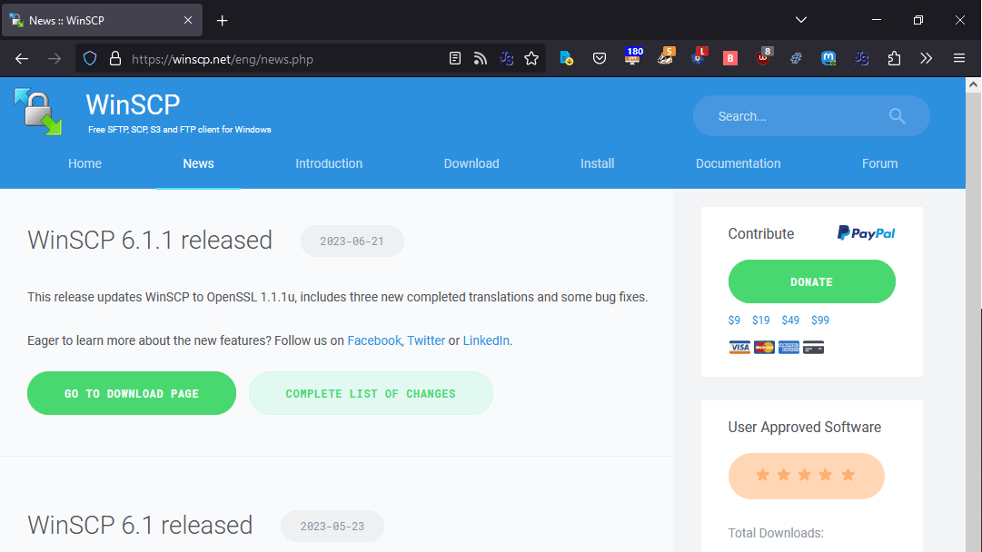 WinSCP-website