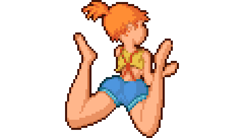 This is a sprite of Misty reading