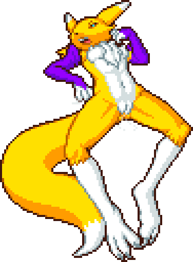 This is a sprite of Renamon in heat