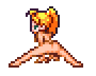 This is a sprite animation of Marle in a split-spread pose